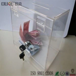 Gute Qualität Große klare Acryl Ballot Box Spende Box mit Deckel
