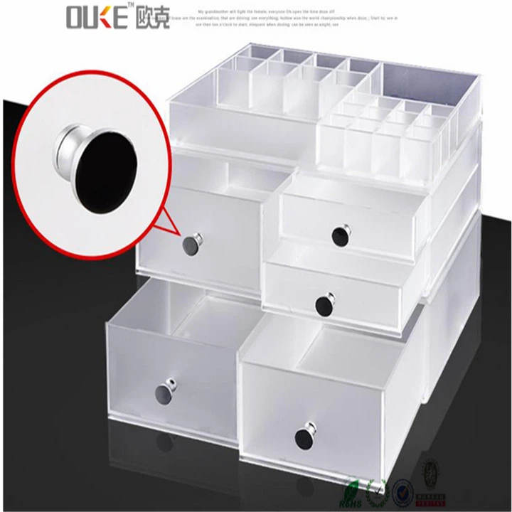 details of acrylic makeup organizer