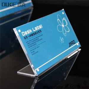 Transparente Kleine Plastik Zeichen Ständer Acryl Display Halter Acryl Flyer Halter
