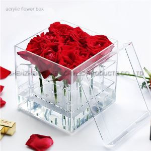 Heißer Verkauf Valentinstag Fenster Acryl Blume Kisten Verpackungen Geschenkboxen Großhandel