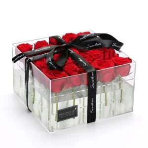 Kundenspezifische Spitzengrad-freie Acrylblumen-Kasten-Luxuxverpackungs-Kasten für Blumen mit Logo