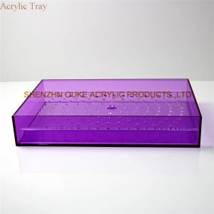 Elegante mittelgroße rosa Serviertabletten Stapelbare Acrylschalen