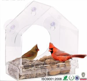 Kundenspezifischer Amazonas-heißer Verkaufs-Garten-wilder Acrylfenster-Vogelfutterer Uk