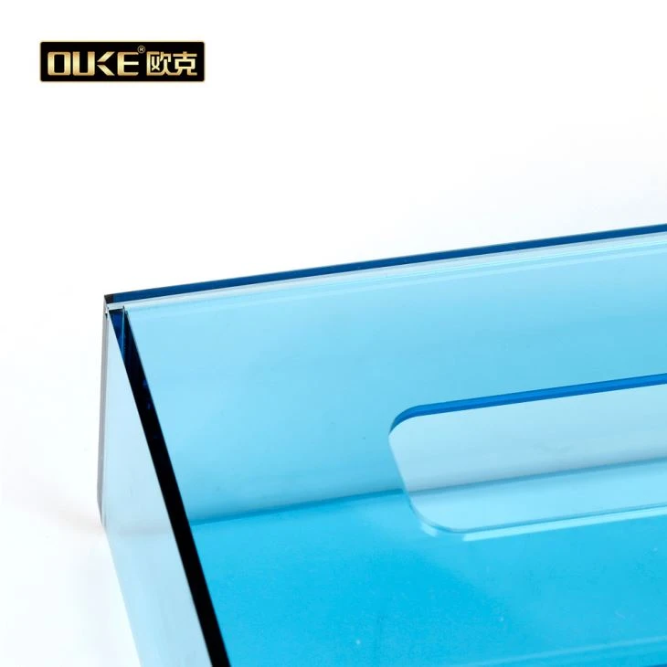 Clear Blue Acrylic Tissue Dispenser Box Cover