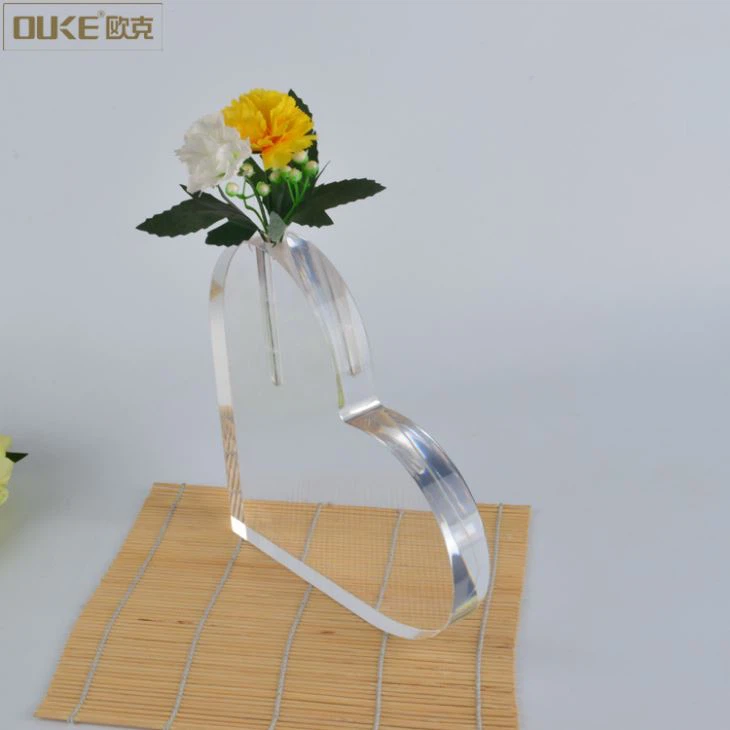 Heart Acrylic Display Block Stand For Flower