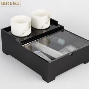 Schwarze Acryl Hotel Equipment mit Deckel