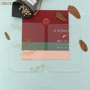 Modernes Luxus-klares Acryl gedruckte Hochzeits-Einladung