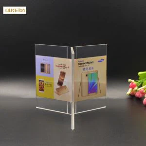 Neue drei Seiten Acryl Werbung Halter